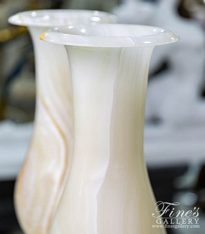 Marble Planters  - Onyx Urn Pair - MP-417